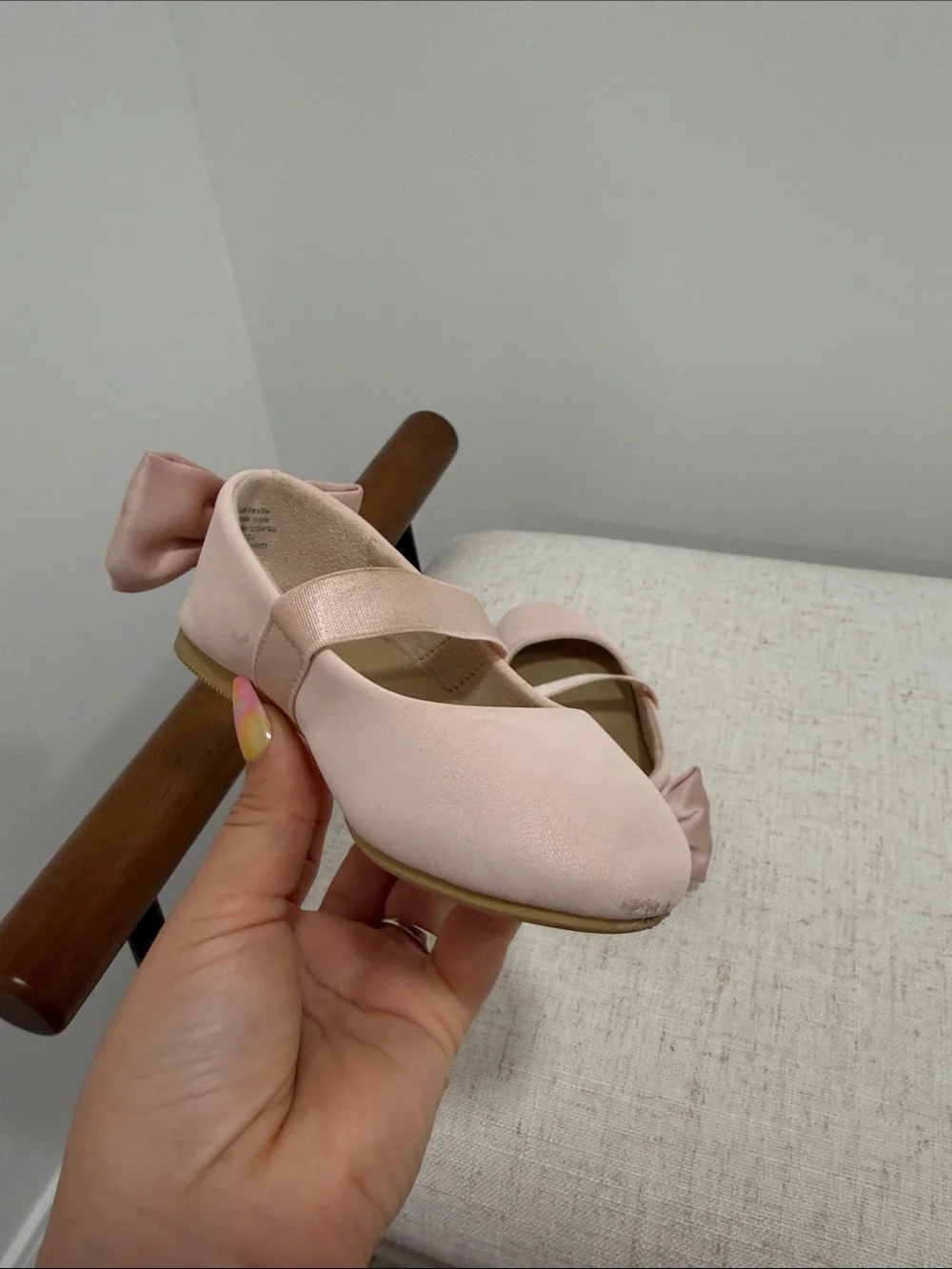 Cat & Jack Light Pink Bow Mary Jane Dress Shoes